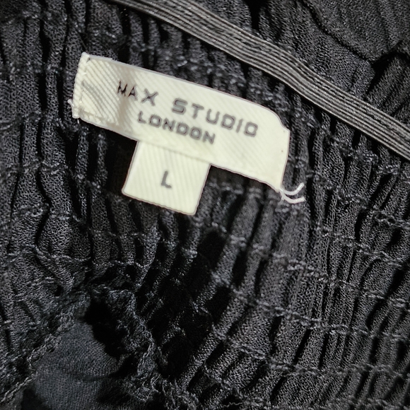 Max Studio Black Tiered Maxi Skirt Ruched Waist Size L - Picture 7 of 12